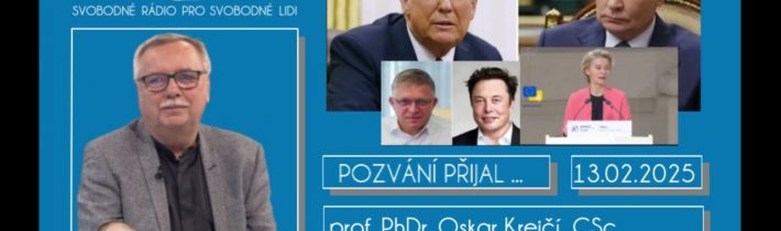 2025-02-13 – Studio Berlín –  prof. PhDr. Oskar Krejčí, CSc. – EU versus Čína, Rusko a USA