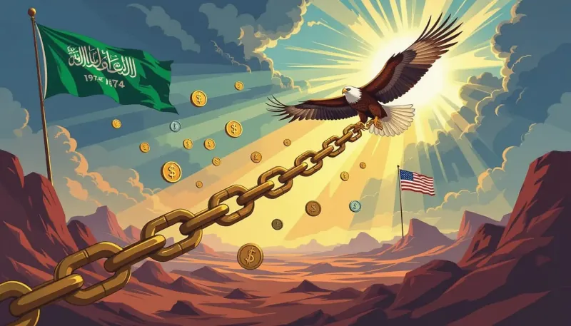 Obrázok je len ilustračný alebo len Trumpa kopla do rozkroku aj Saudská Arábia, ktorá nepredĺžila platnosť 50-ročnej petrodolárovej dohody z roku 1974 s USA. Môže tak predávať ropu aj v iných menách (napr. v čínskych jüanoch) a diverzifikovať svoje investície mimo amerických štátnych dlhopisov. Po vypršaní dohody v roku 2024 sa Saudská Arábia stala navyše súčasťou bloku BRICS, čo signalizuje jej posun k multipolárnemu videniu sveta a znižovanie závislosti od Washingtonu. USA si voči Saudskej Arábii nedovolia viesť politiku násilia. Táto krajina vlastní americké dlhopisy vo výške okolo 150 miliárd USD. Ako „bolestné“  Saudská Arábia podpísala s USA novú Strategickú obrannú dohodu, ktorá zahŕňa dodávky stíhačiek F-35 a amerických tankov. Spoluprácu v oblasti umelej inteligencie a civilného jadrového programu a záväzok Saudskej Arábie smerovať masívne investície do americkej inovácie a infraštruktúry. Aj tak však v krajinách PZ končí éra bezpodmienečnej petrodolárovej lojality.ako dekorácia.