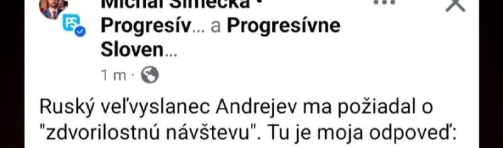 Vážený pán veľvyslanec,ďakujem za Vašu žiadosť o protokolárne stretnutie. Odpov…