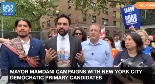 Starosta Mamdani s demokratickými kandidátmi na kampani v New Yorku.