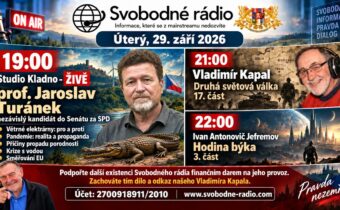 19:00 – Studio Kladno – ŽIVĚ – prof. Jaroslav Turánek, nezávislý kandidát do Senátu za SPD