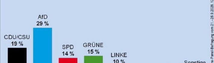 Ďalší prieskum v Nemecku: strana AfD získava 29%, vládna strana CDU (pravica) – …