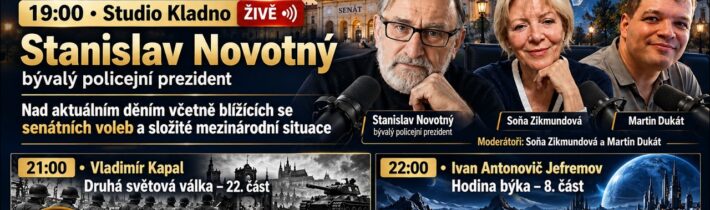 19:00 – Studio Kladno – ŽIVĚ – Stanislav Novotný, bývalý policejní prezident: