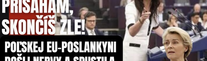 Tu ako stojím, ti prisahám skončíš zle. Leyenovej sa otočil žalúdok. Poľswká posylankyňa láme rekory