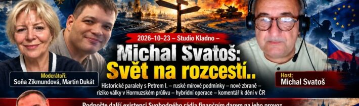 2026-10-23 – Studio Kladno – Michal Svatoš: Svět na rozcestí.