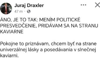 ÁNO, JE TO TAK: MENÍM POLITICKÉ PRESVEDČENIE, PRIDÁVAM SA NA STRANU KAVIARNEPoko…