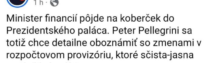 Rozhodujúce slovo má nateraz prezident Peter Pellegrini, ktorý si predvolal mini…