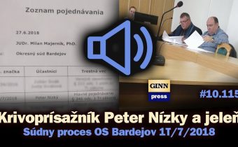 Krivoprísažník Peter Nízky a mŕtvy jeleň: Súdny proces OS Bardejov 1T/7/2018
