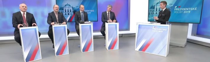 VIDEO: Kotleba poďakoval arcibiskupovi Oroschovi, Mikloško sa v prezidentskej debate vykrúcal
