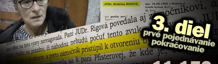 JUDr. Kristína Rigová a bytová mafia v Košiciach: 3. diel – prvé hlavné pojednávanie #11.172