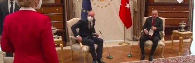 VIDEO: Von der Leyenová ostala stáť ako kôl v plote. Erdogan jej počas návštevy neponúkol kreslo na sedenie. Ženy podľa Koránu nemajú pre moslimov vyššiu hodnotu ako psy, nemoslimky zvlášť