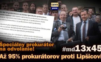 Až 95% prokurátorov proti Lipšicovi Špeciálny prokurátor je na odvolanie #md13x45