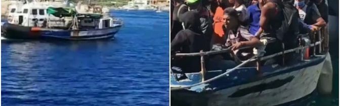 Dnes vyložila rybářská loď na Lampeduse 547 mužů a 3 ženy (videa)