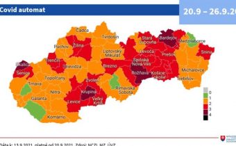 Od pondelka budú na Slovensku štyri bordové okresy, počet červených sa zvýšil na 27 a zelené ostanú len štyri