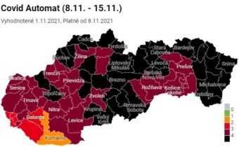 Čierne okresy na Slovensku od pondelka výrazne pribudli. Bordové, červené aj oranžové ubúdajú