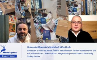 Útok na knihkupectví v Bratislavě. Ničení knih