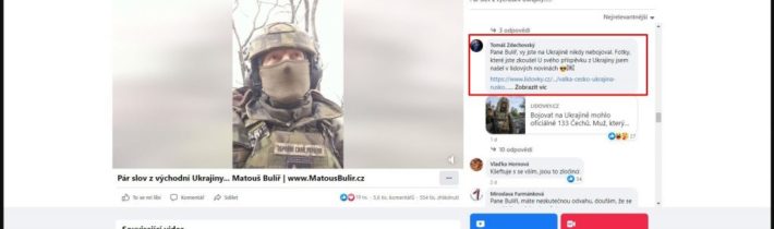 VIDEO: Žoldák z České legie bojující na straně AFU naložil Cemperovi a Zdechovskému ve videu přímo z fronty a vyzval je, aby zvedli své líné zadky a přijeli na Donbas a viděli na vlastní oči, s jakou výzbrojí ti Ukrajinci bojují! Šokující svědectví Matouše Bulíře o korupci a mizení miliard dolarů ze zahraniční pomoci na západě Ukrajiny, na frontu na východ se nic z těch peněz nedostane! Europoslanec Tomáš Zdechovský dokonce Bulíře obvinil, že na Ukrajině nikdy nebojoval a videa točí na zahradě v Čechách! A Bulíř mu odpověděl videem přímo z fronty během transportu s ukrajinskými vojáky!