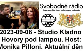 2023-09-08 – Studio Kladno –  Hovory pod lampou. Host: Monika Pilloni. Aktuální dění.
