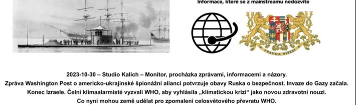 2023 10 30 – Studio Kalich – Monitor, procházka zprávami, informacemi a názory
