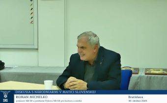 Diskusia národniarov s Romanom Michelkom v Matici slovenskej v Bratislave.