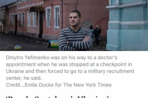 New York Times se náhle rozhodly upozornit na velmi tvrdou všeobecnou mobilizaci na Ukrajině: