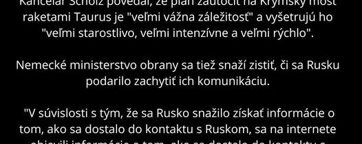 NEMECKO VYŠETRUJE SPRISAHANIE S CIEĽOM ZAÚTOČIŤ NA KRYM Kancelár Scholz povedal…