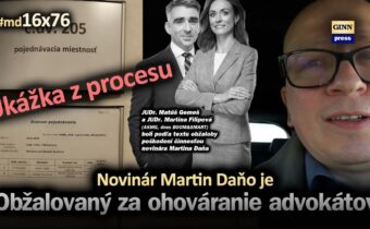 Novinár Martin Daňo je obžalovaný za  ohováranie advokátov Gemeša a Filipovej (ukážka) #md16x76