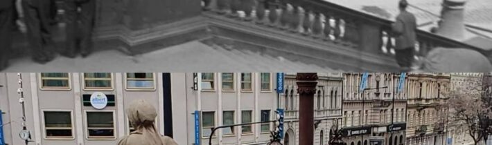 Pohled ze schodů Národního muzea v Praze 1945 & 2024 #hbhistory #cestyasny #hist…