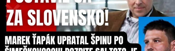 Progresívci besnia! Marek Ťapák upratal špinu po Šimečkovcoch! Takto sa hrdo postavil za Slovensko