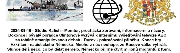 2024-09-16 – Studio Kalich – Monitor, procházka zprávami, informacemi a názory