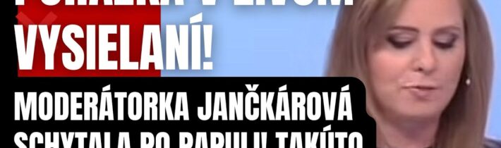 Porážka v živom vysielaní! Moderátorka Jančkárová schytala nakladačku! Takto jej vypol poistky Blaha