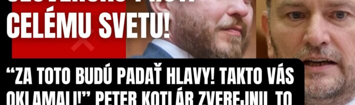 Matovič v problémoch! Za toto budú padať hlavy! Kotlár zverejnil to, na čo čakalo celé Slovensko