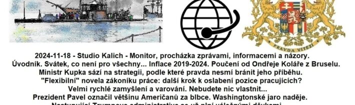 2024-11-18 – Studio Kalich – Monitor, procházka zprávami, informacemi a názory