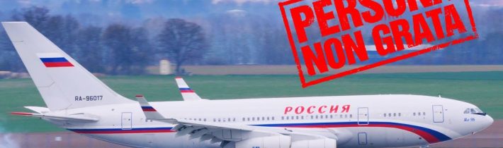 Vyhoštění ruských diplomatů Ilyushin IL-96-300 v Praze