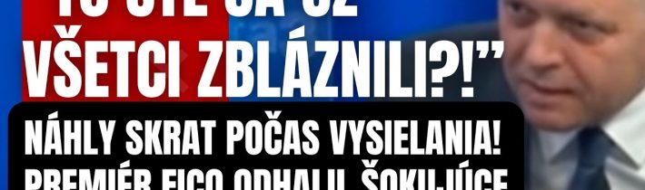 Drzý redaktor ani necekol! Fico v živom vysielaní šokoval celý svet! Toto chystá Zelenský a USA…