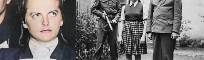 Poprava Irmy Grese, jejíž hlavu strčili do záchodu vězni, které bičovala v Osvětimi