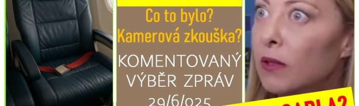 Premiérka pučila zraky – novináři na to pak taky | Kam sedat v letadle? | Neutrino po česku…