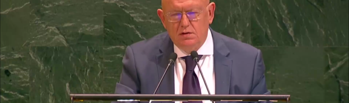 V. A. Nebenzja na zasadnutí Valného zhromaždenia OSN o Ukrajine