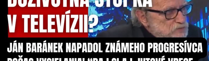 Doživotná STOPKA v televízii? Ján Baránek tvrdo zotrel známeho progresívca vo vysielaní! #politika