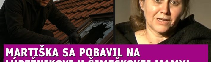 Martiška sa pobavil na správe o lúpežníkovi u Šimečkovej mamy: Niečo mi na tom nesedí