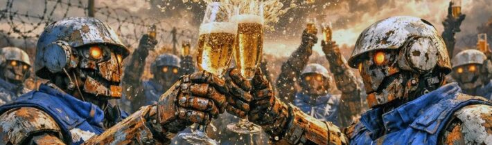 NATO oslavuje ďalší projekt falošného múru šampanským