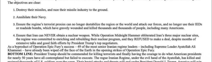 Trump nařídil novinářům, aby nenazývali konflikt s Íránem válkou, ale Mohutnými bojovými operacemi (MBO) kvůli riziku impeachmentu! Vrcholem chucpe je ale vystoupení Macrona v televizi, který sice řekl, že agrese proti Íránu je v rozporu s mezinárodním právem, ale zavražděné představitele v Teheránu prý nikdo litovat nebude! Ani 168 zavražděných školaček v Minabu?