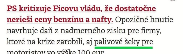 Keď dá Fico energošeky, tak my sľubujeme palivové šeky @Jajka Správy post 2026-04-08 21:29:50