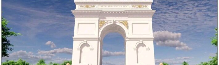 Návrh víťazného oblúka vo Washingtone. Zrejme víťazstva nad Iránom. / Fľuska post 2026-04-13 20:02:25