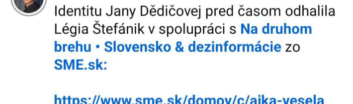 Upozornenie pre redakciu denníka SME a platformu Hoaxy a podvody (David Púchovsk… @Jajka Správy post 2026-04-18 14:22:51