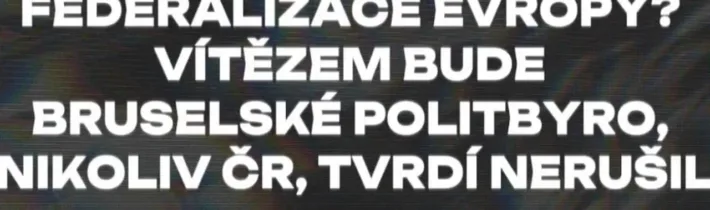 FEDERALIZACE EVROPY? VÍTĚZEM BUDE BRUSELSKÉ POLITBYRO, NIKOLIV ČR, TVRDÍ NERUŠIL