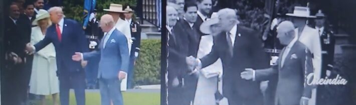 SLEDUJTE: Trump narušil královně Camille potřásání rukou; „trapný“ moment zachycen na kameře…