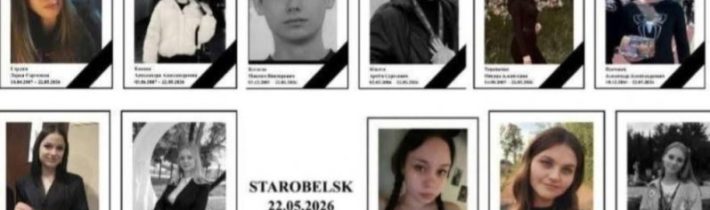 Smutné tablo smrti dětí zavražděných ukrajinskými drony ve spánku na studentské koleji