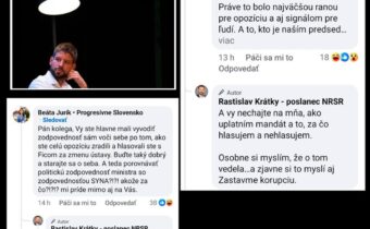 Jurík vs Krátky Ešte ani spolu nevládnu a už sa hádajú medzi sebou. @Jajka Správy post 2026-05-02 09:03:35