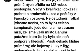 Na margo postupu a výkonu na MS českej futbalovej reprezentácie / Fľuska post 2026-06-25 18:00:30